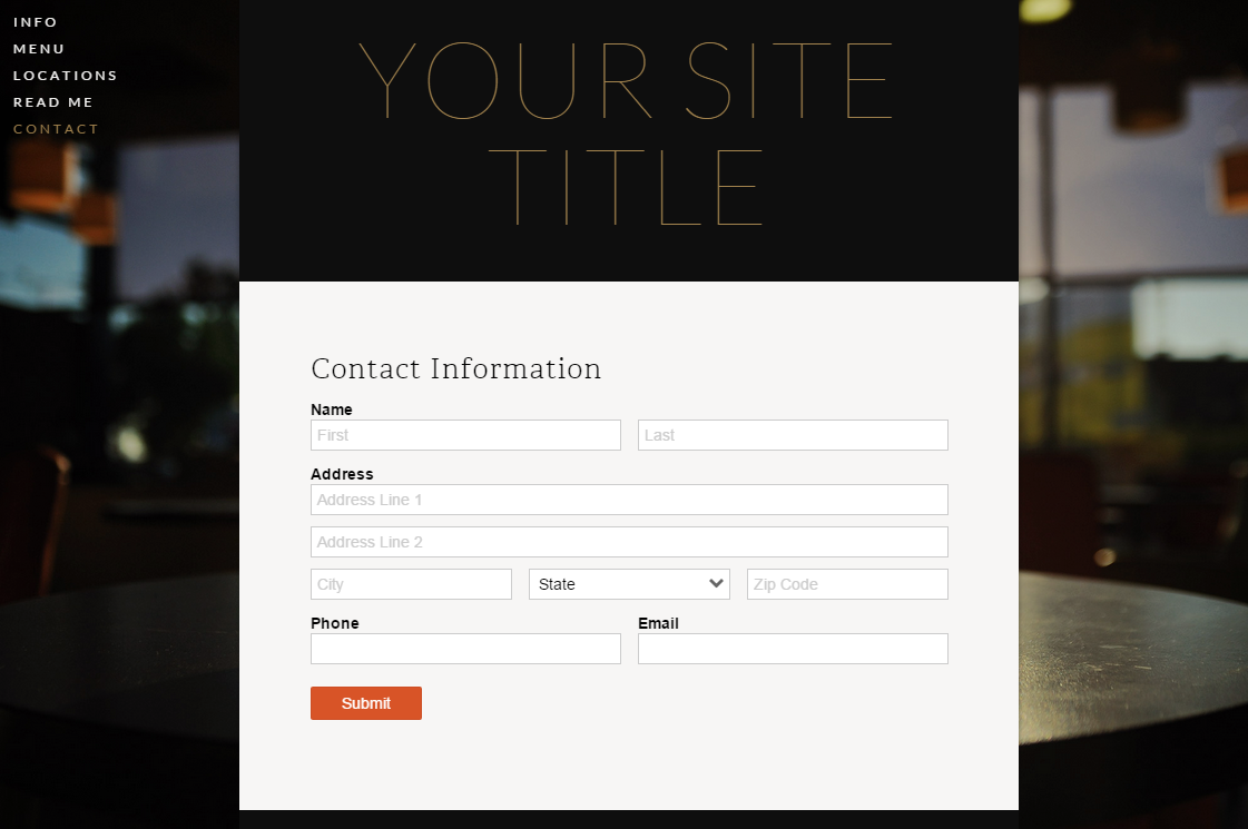 Embedded form in Squarespace website.