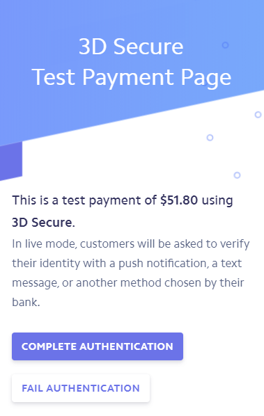 3D Secure Test Payment Page