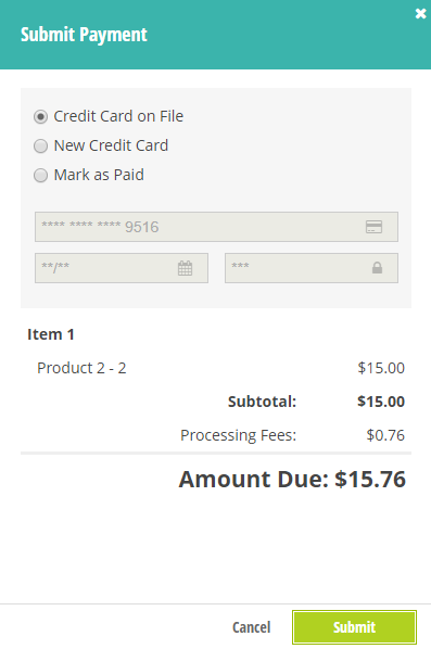 Submit payment in Cognito Forms.