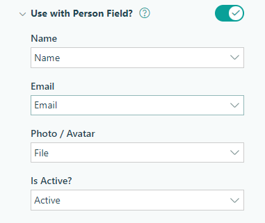 Enable Use with Person field.