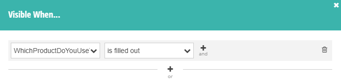 Conditional logic builder.