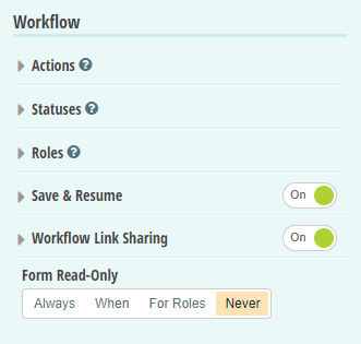 The Workflow Menu is where you'll customize Actions, Statuses, Roles and more.