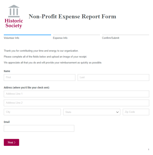 Non-Profit Expense Report Form