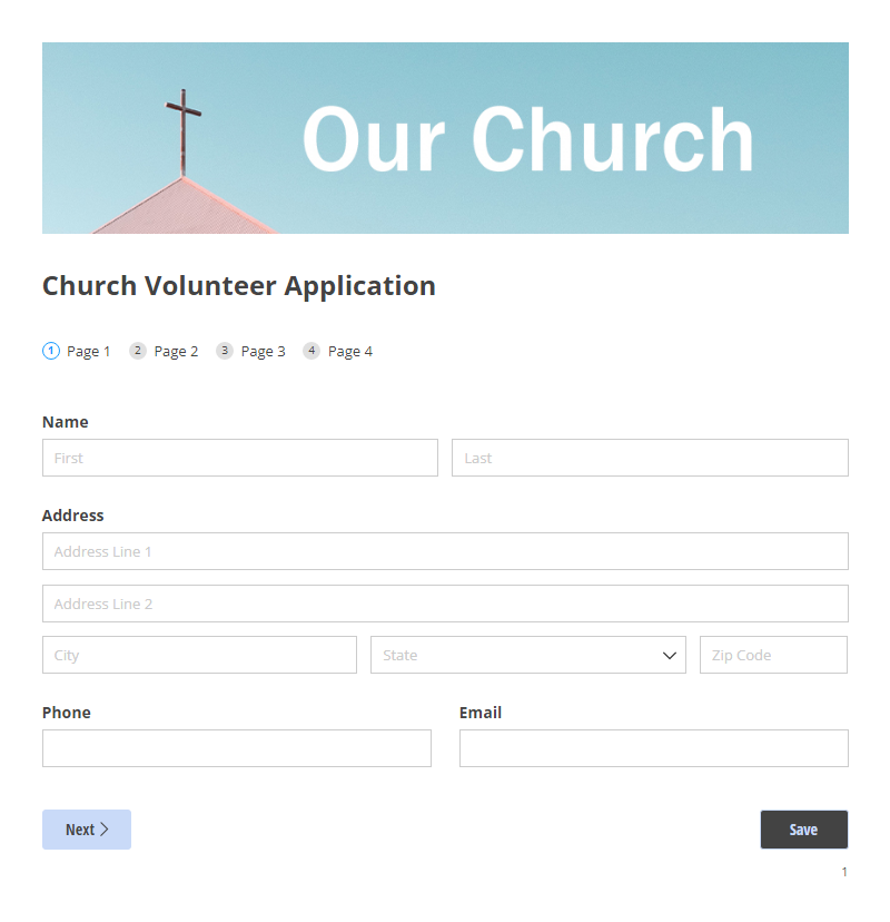 Free Church Form Templates - Cognito Forms