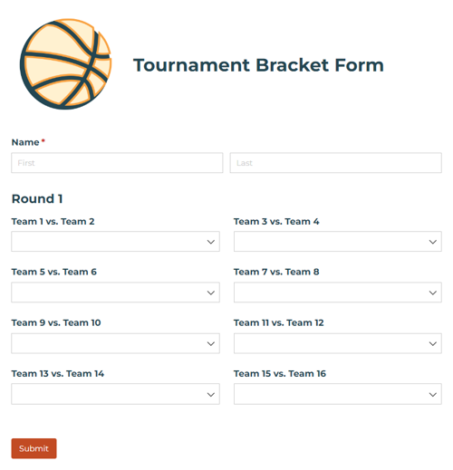Tournament Bracket Form