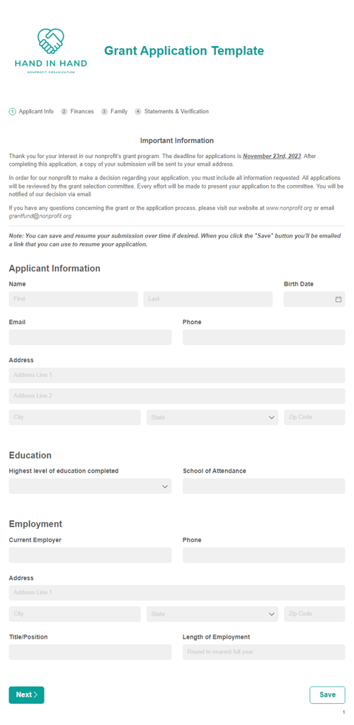 Grant Application Template