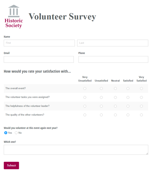 Volunteer Survey