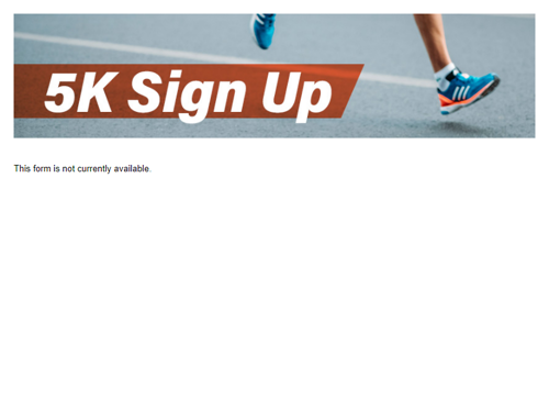 Go to 5K Sign Up template