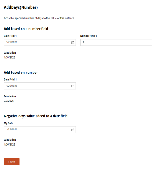 Go to AddDays(Number) template