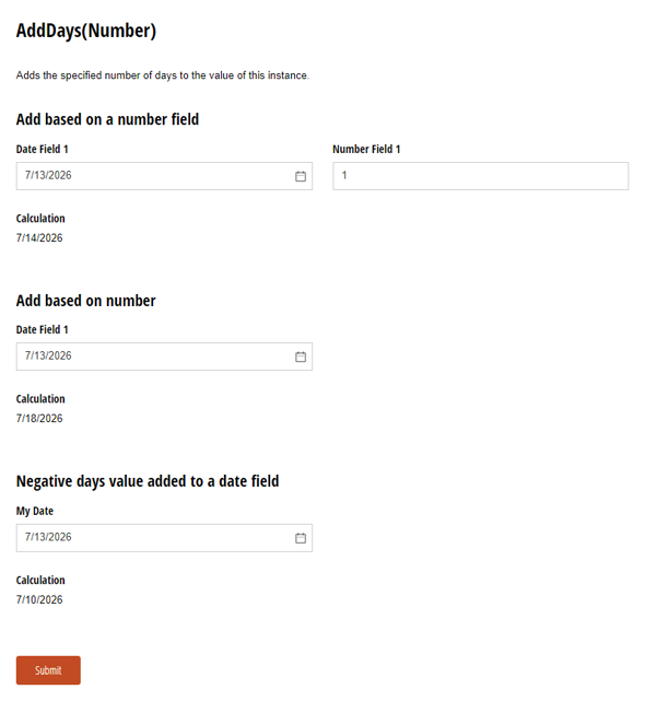 Go to AddDays(Number) template