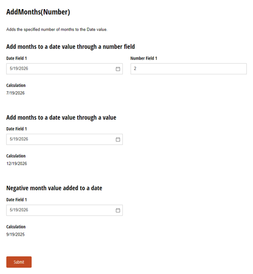 Go to AddMonths(Number) template