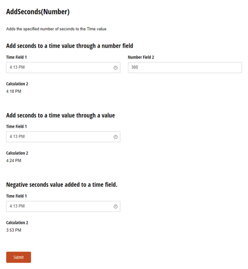 Go to AddSeconds(Number) template