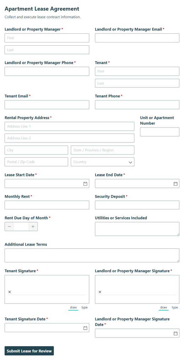 Go to Apartment Lease Agreement template