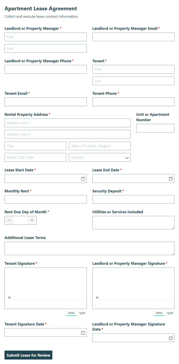 Go to Apartment Lease Agreement template