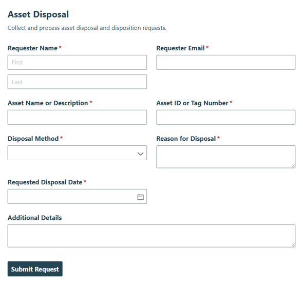 Go to Asset Disposal template