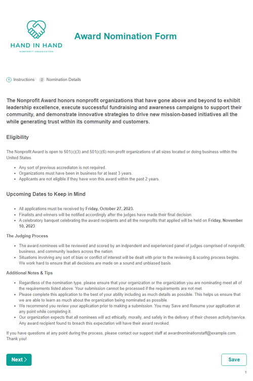 Go to Award Nomination Form Template template