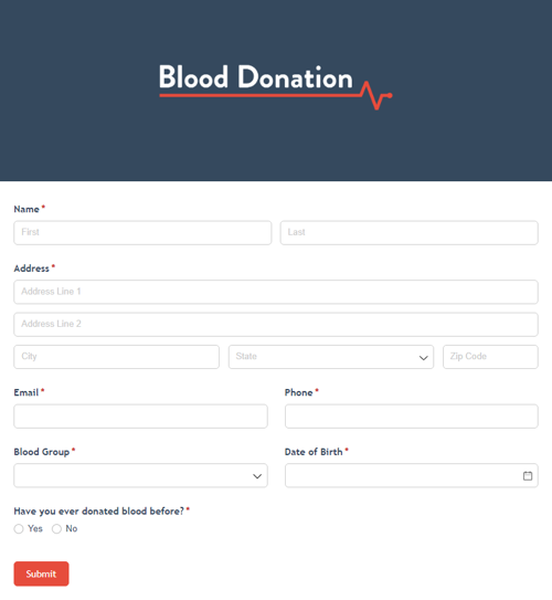 Go to Blood Donation Form template