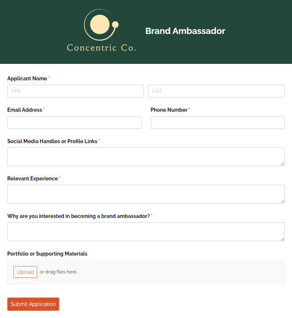 Go to Brand Ambassador template