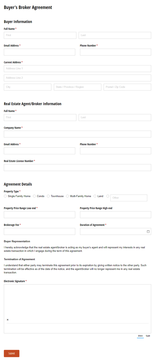Go to Buyer's Broker Agreement template