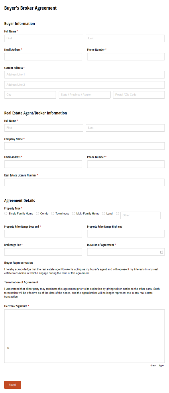 Go to Buyer's Broker Agreement template