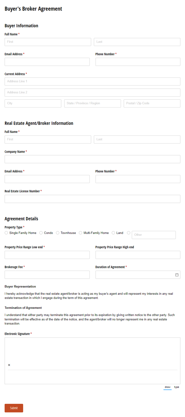 Go to Buyer's Broker Agreement template