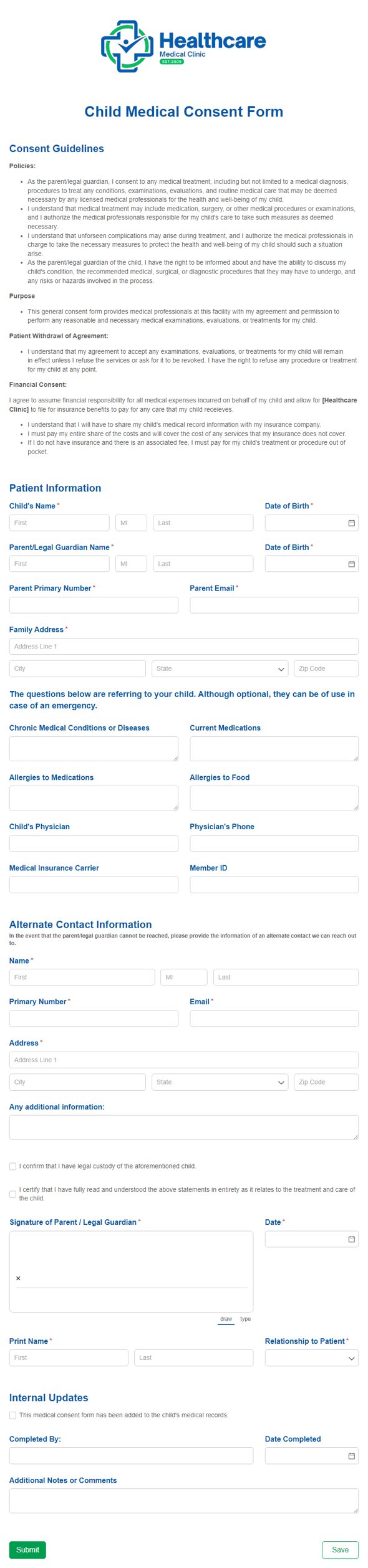 Go to Child Medical Consent Form template
