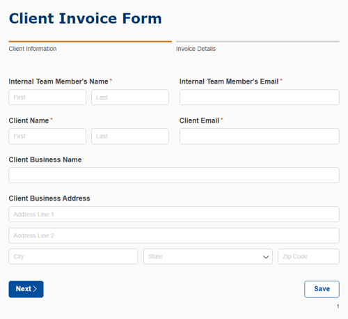 Go to Client Invoice Form template