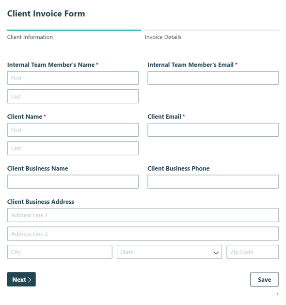 Go to Client Invoice Form template