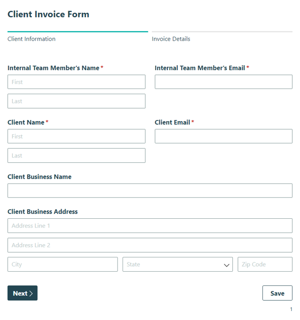 Go to Client Invoice Form template