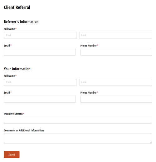 Go to Client Referral Form template