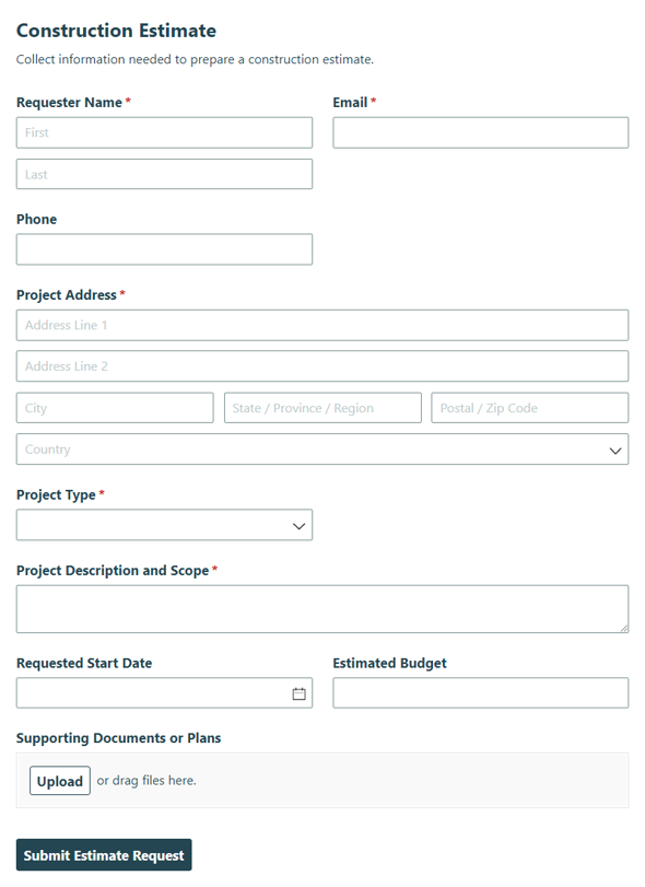 Go to Construction Estimate template