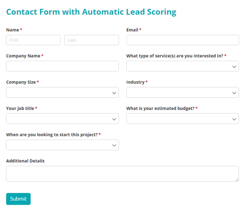 Go to Contact Form with Automatic Lead Scoring template