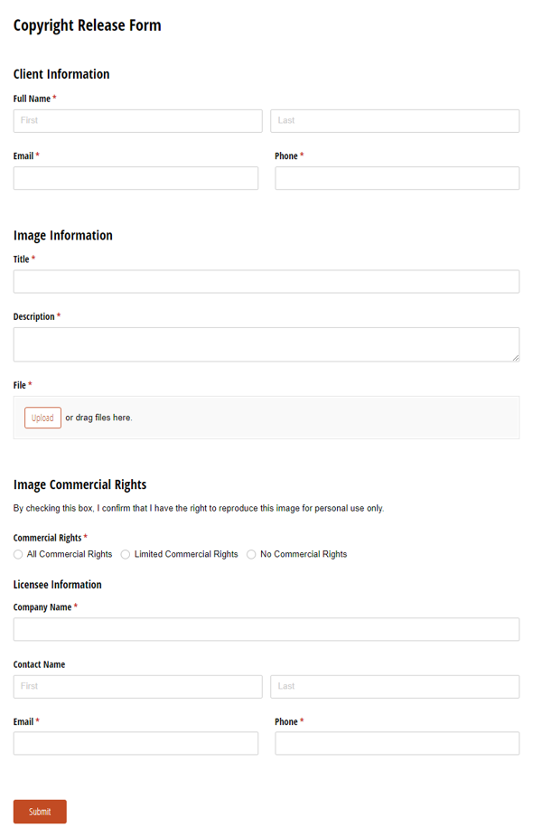 Go to Copyright Release Form template