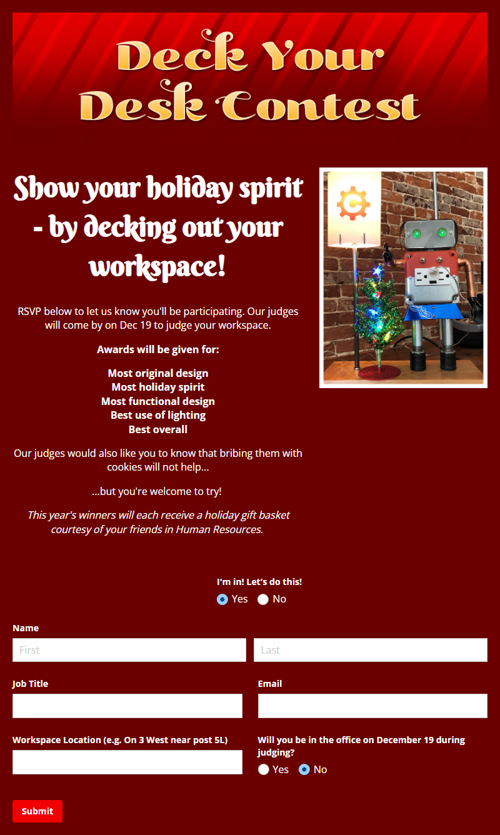 Go to Deck Your Desk Contest template
