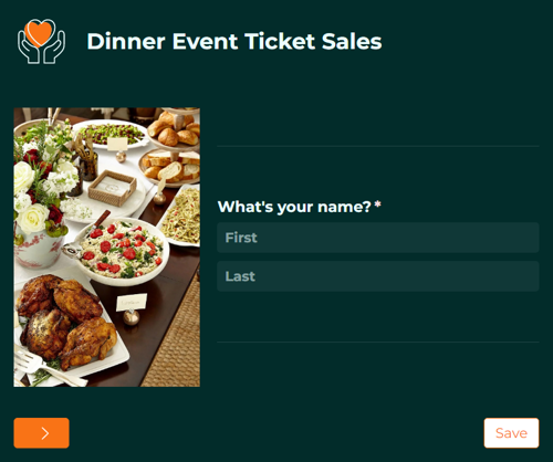 Go to Dinner Event Ticket Sales template