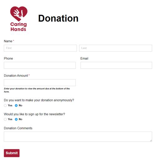 Go to Donation template
