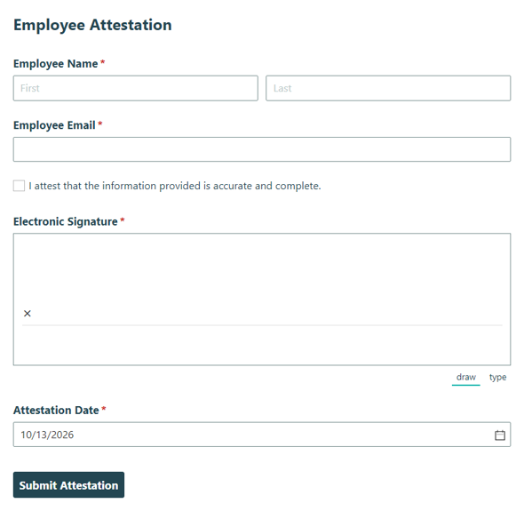 Go to Employee Attestation template