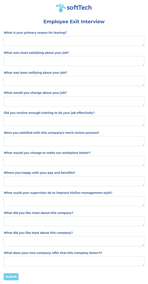 Go to Employee Exit Interview template