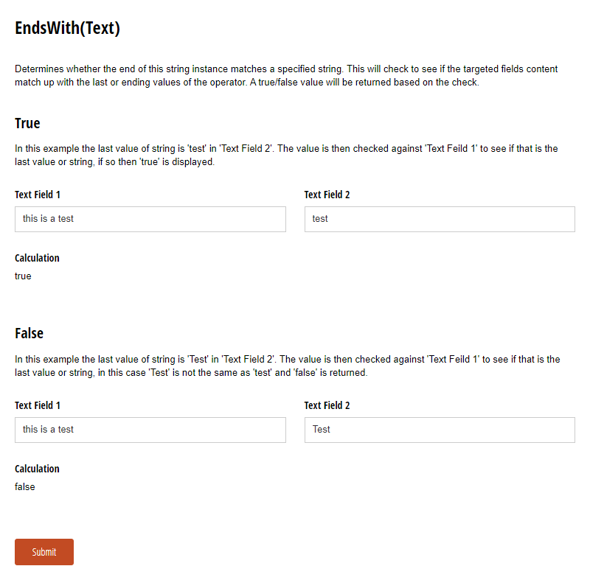 Go to EndsWith(Text) template