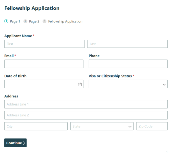 Go to Fellowship Application template