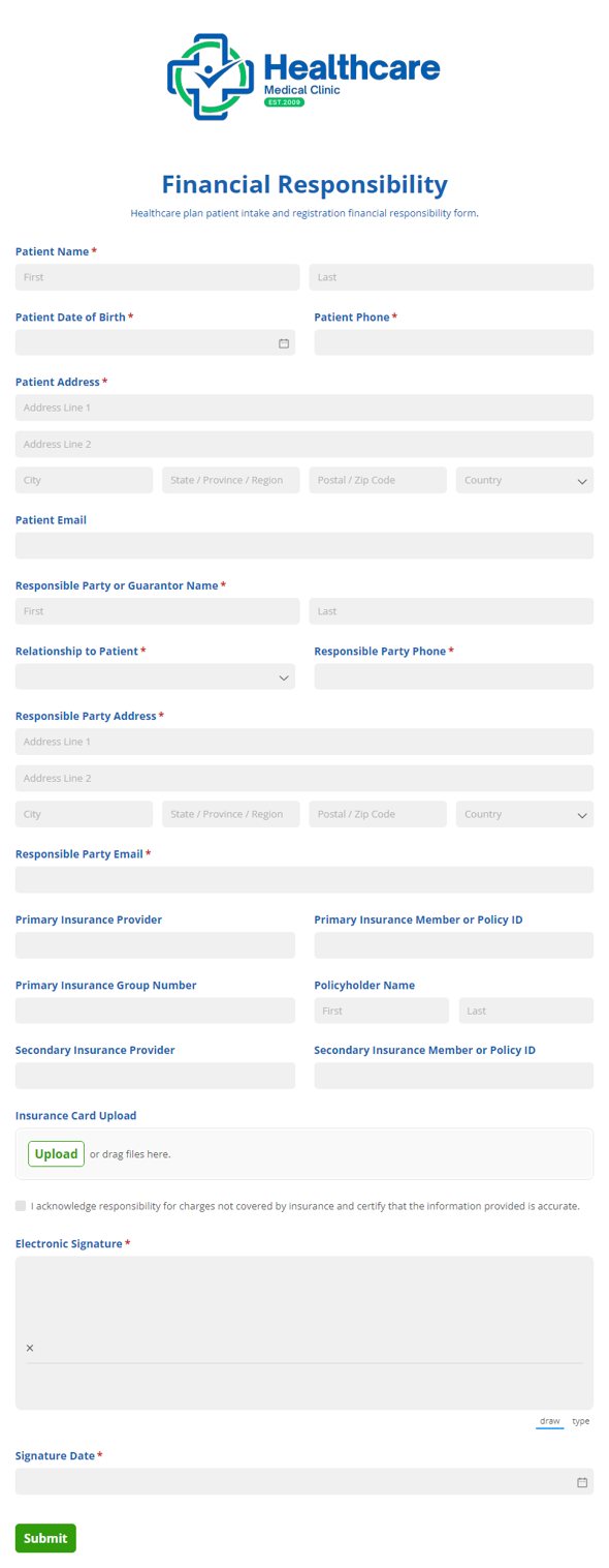 Go to Financial Responsibility template
