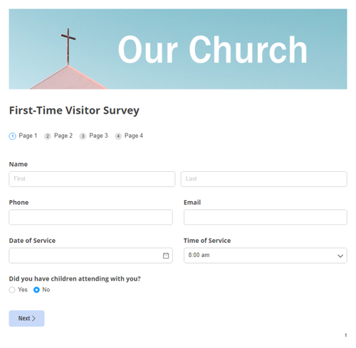 Go to First Time Attendee Survey template
