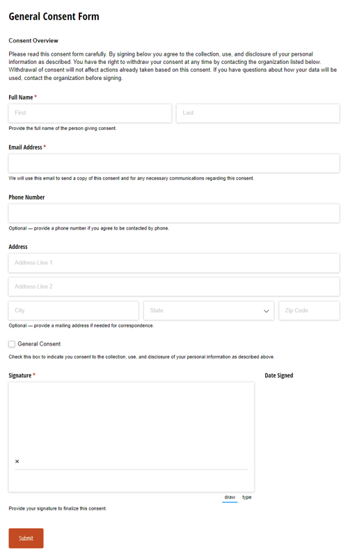 Go to General Consent Form template