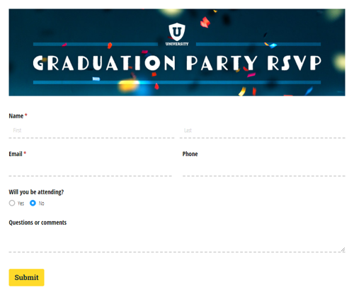 Go to Graduation Party RSVP template