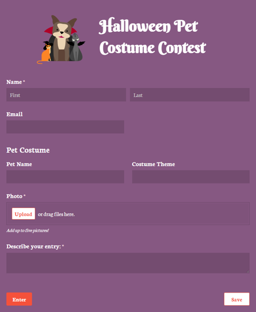 Go to Halloween Pet Costume Contest template