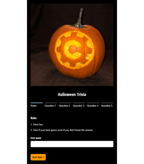 Go to Halloween Trivia template