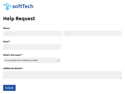 Go to Help Request template