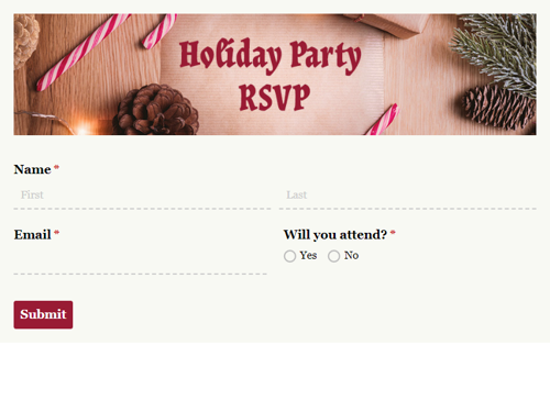 Go to Holiday Party RSVP template