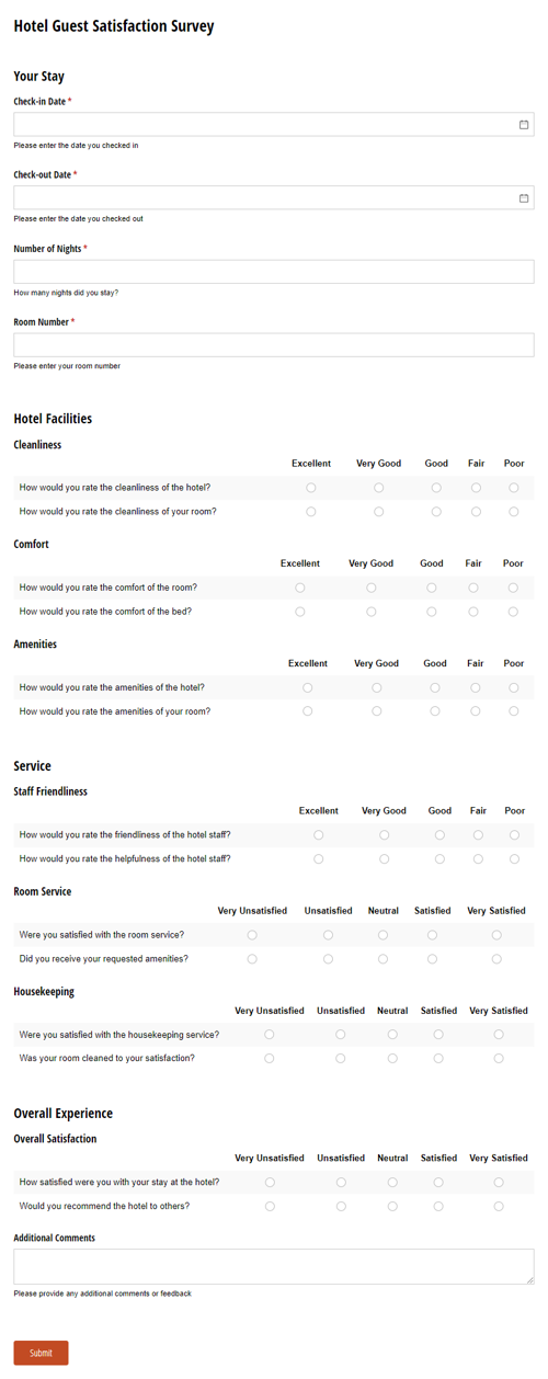 Go to Hotel Guest Satisfaction Survey template
