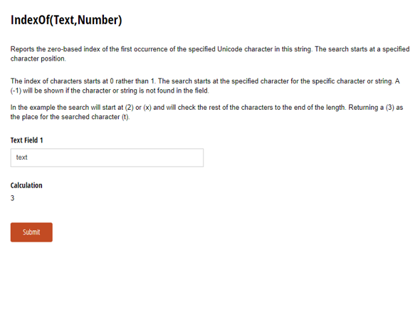 Go to IndexOf(Text,Number) template